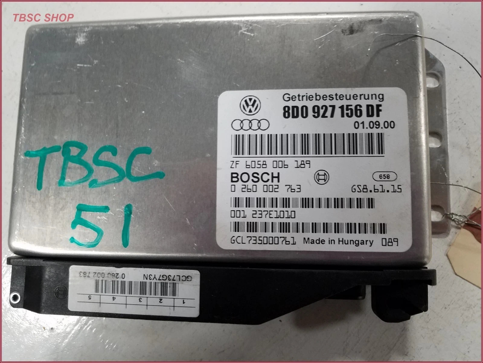 Transmission Control Module for Audi A4 (2001) TCU 8D0927156DF