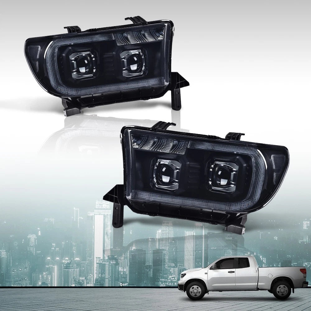 Dual LED Projector Headlights for Toyota Tundra, Sequoia (2007–2017)