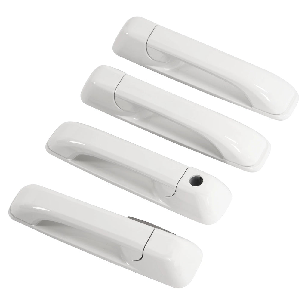 Set of 4 Exterior White Door Handles for Dodge Ram 1500 (2009–2024) / 3500 (2011–2025)