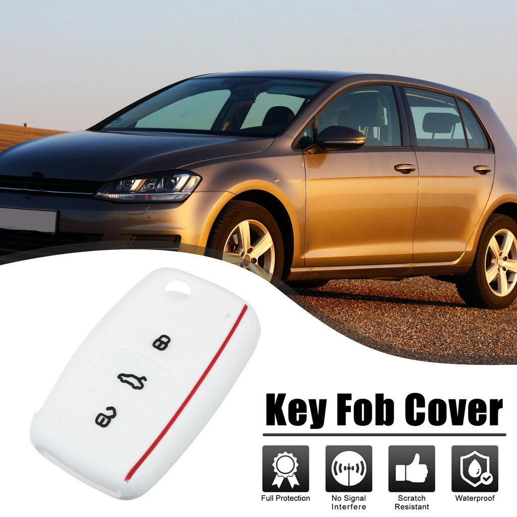 White Silicone Key Fob Shell for Volkswagen GTI (2015–2021)