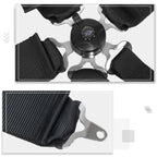 NRG SBH-B6PCBK 5-Point SFI 16.1 Cam Lock Buckle Seat Belt Harness (3")