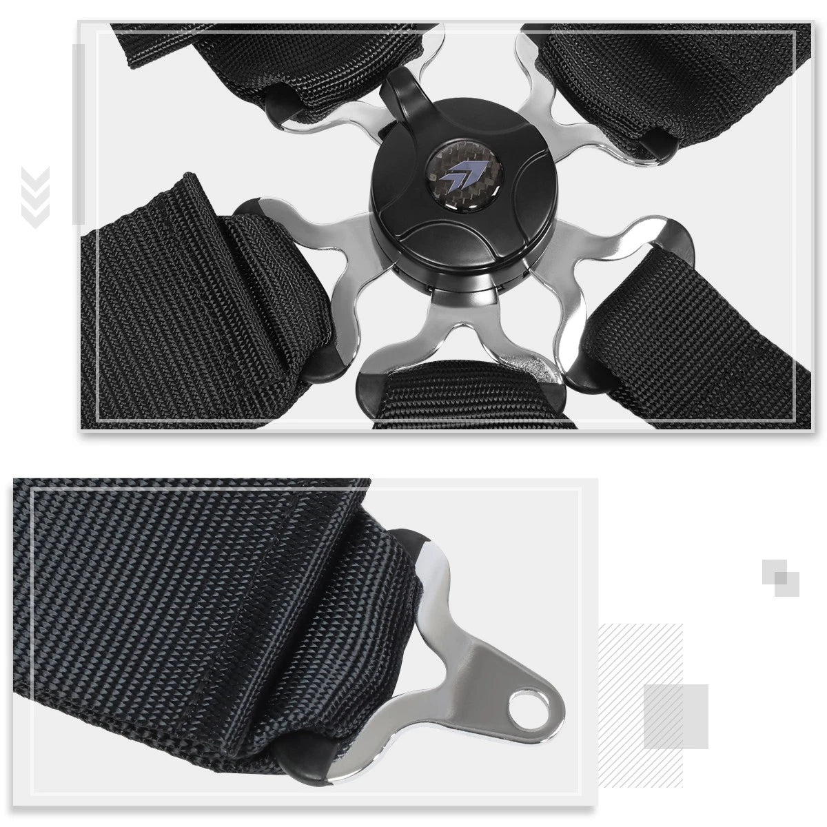 NRG SBH-B6PCBK 5-Point SFI 16.1 Cam Lock Buckle Seat Belt Harness (3")