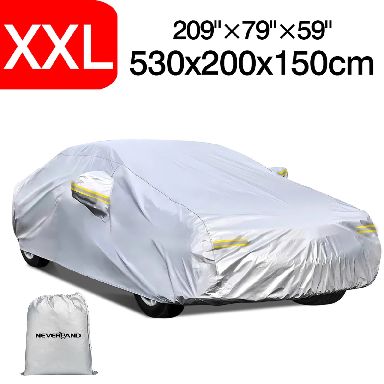 XXL Waterproof Outdoor Car Cover for Sedan (530x200x150cm)