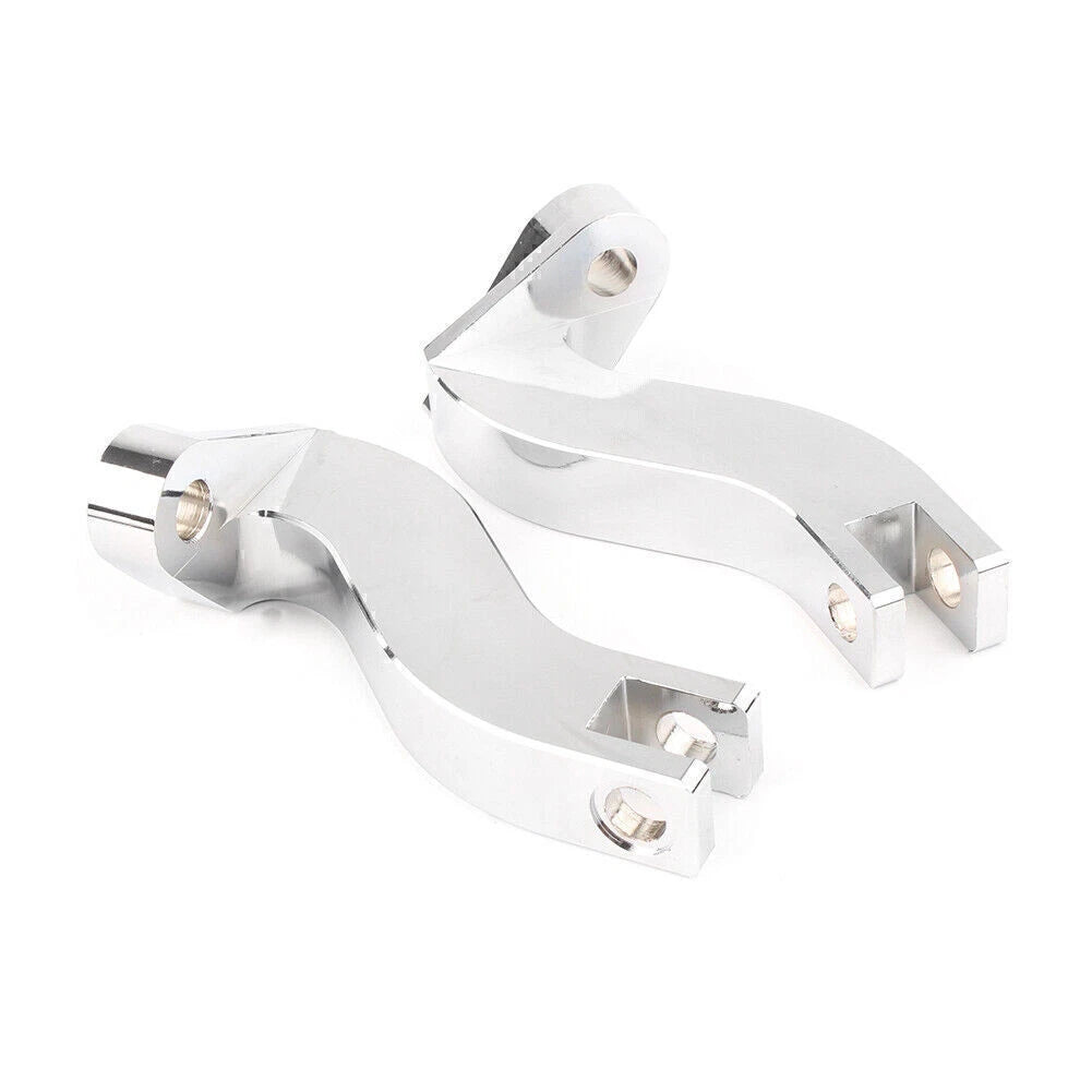 2X Chrome Passenger Rear Foot Peg Mount Kits for Harley Touring FLHT (1993–2016)