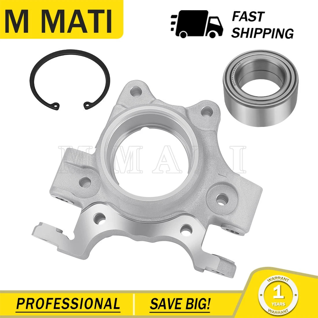 Left Wheel Bearing Carrier & Bearing Ring for Polaris RZR XP 4 Turbo (2017–2021)
