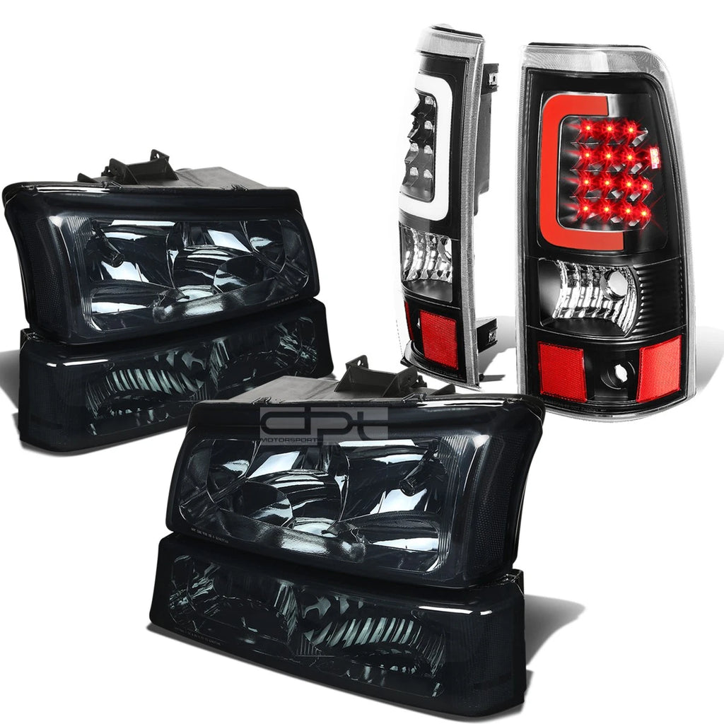 Smoked Headlight + Clear Bumper + Clear 3D LED Tail Light for Silverado (2003–2007)