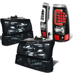 Smoked Headlight + Clear Bumper + Clear 3D LED Tail Light for Silverado (2003–2007)