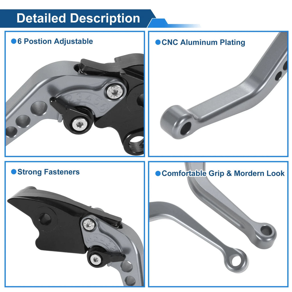 Set of 2 Long Brake Clutch Levers for Honda VFR1200/F (2010–2014) Titanium Tone