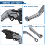 Set of 2 Long Brake Clutch Levers for Honda VFR1200/F (2010–2014) Titanium Tone