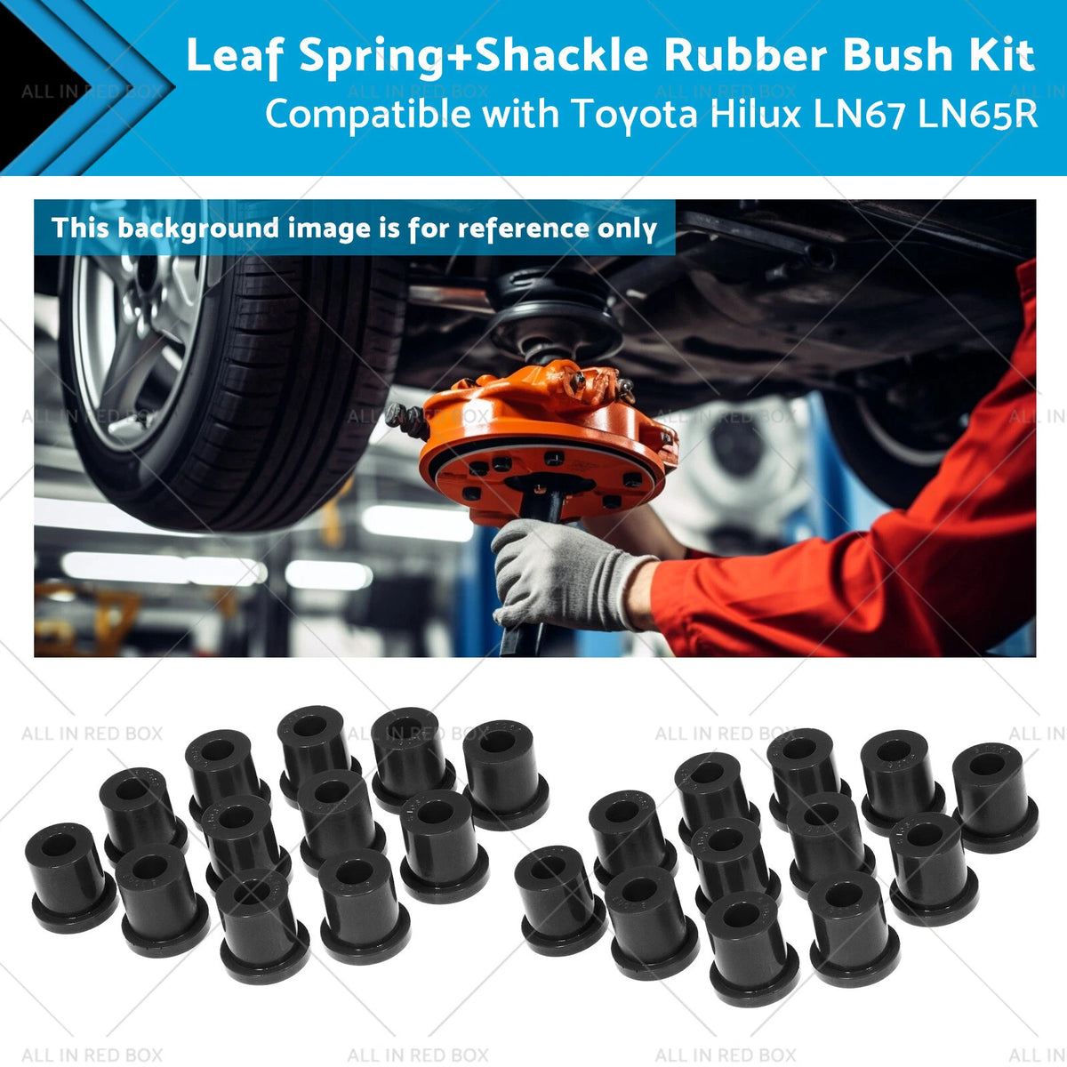 Leaf Spring & Shackle Rubber Bush Kit for Toyota Hilux LN67 LN65R (1979–1988)
