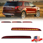 2X Red LED Rear Bumper Reflectors for Ford Explorer (2016–2019)