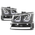 LED DRL Bar J-Halo Headlights for Chevy Silverado/Avalanche (2003–2006)