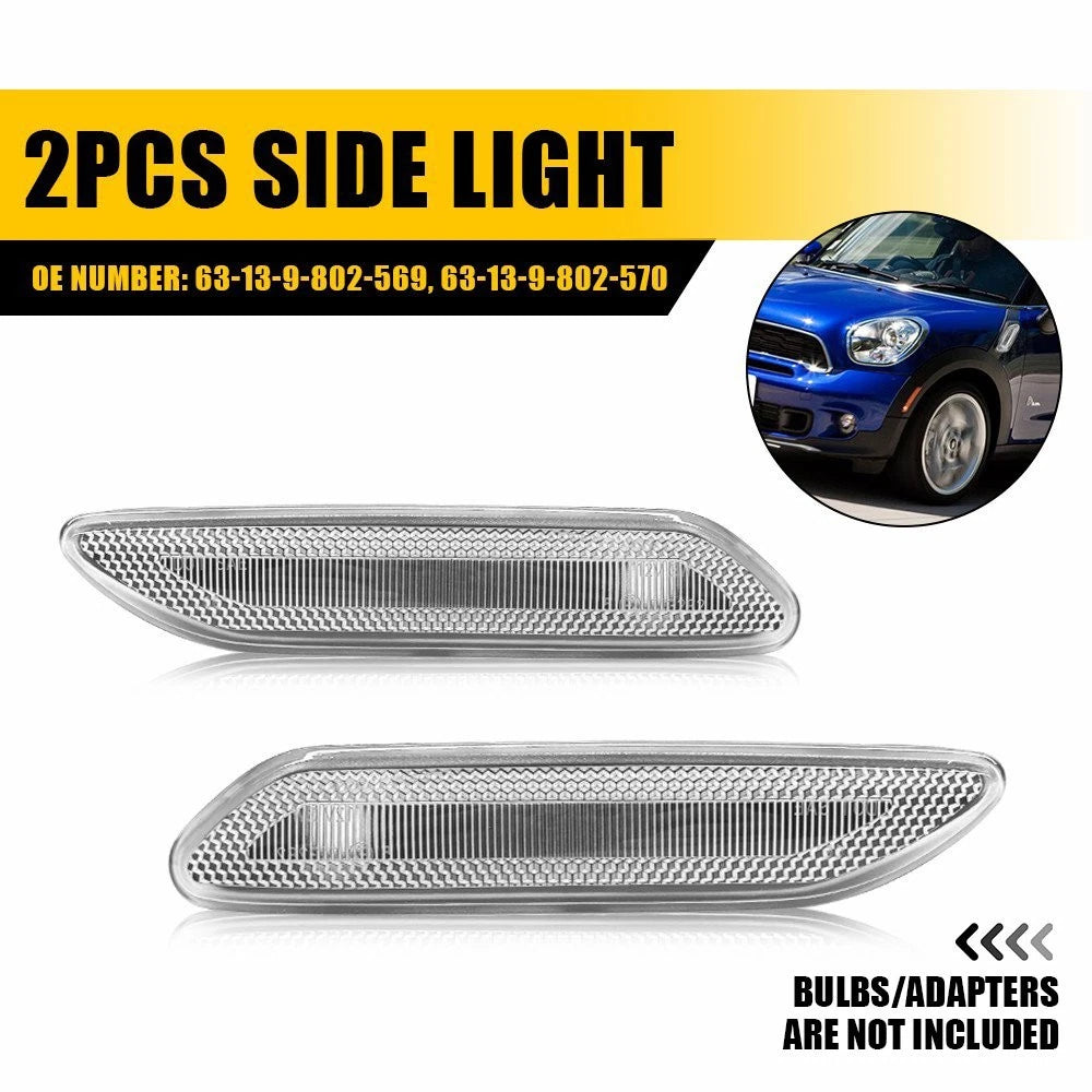Clear Side Marker Light Housing for MINI Cooper R60 R61 Countryman (2011–2016)