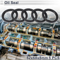 Set of 5 Oil Seal Ring for Rotary Shaft 52x68x8mm NBR Rubber