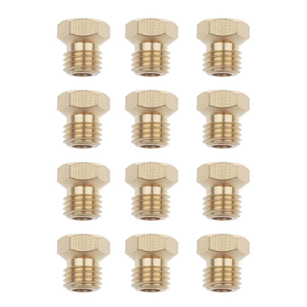 12PCS Gas Stove Brass Nozzle Kit with Sleeve and Orifice Tool (0.5-1.1mm)
