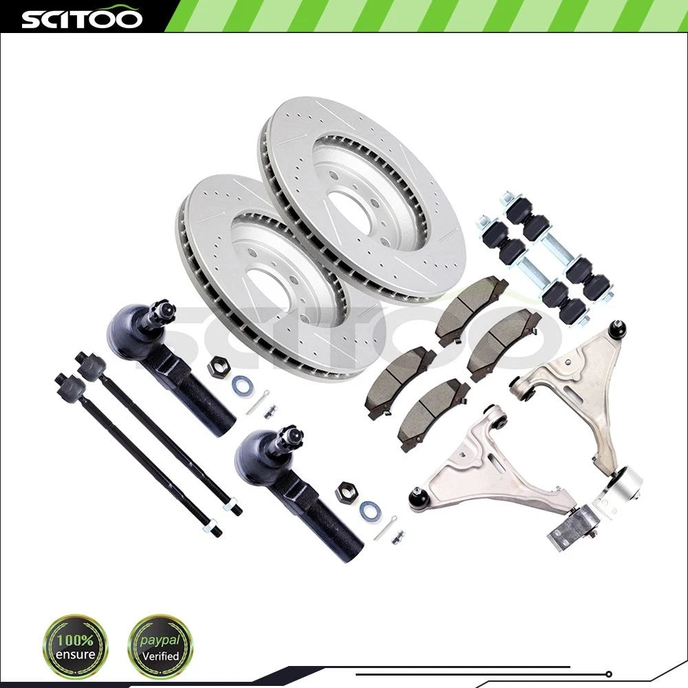Front Control Arm Tie Rod End & Brake Rotor Pad for Buick Lucerne (2006–2011)