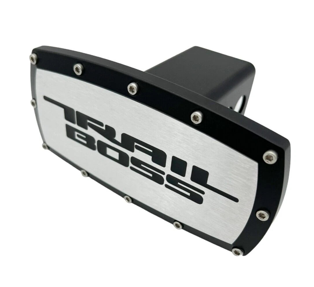 Hitch Cover Black Brushed Trail Boss for Chevy 2 Inch Receiver (2019–2025)