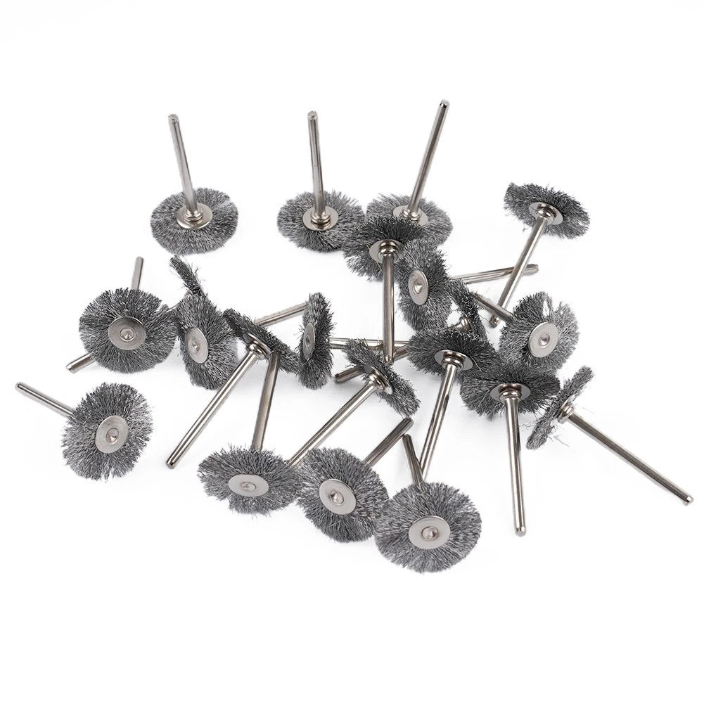 Set of 20 Wire Wheel Polish Brushes for Rotary Grinder Accessories