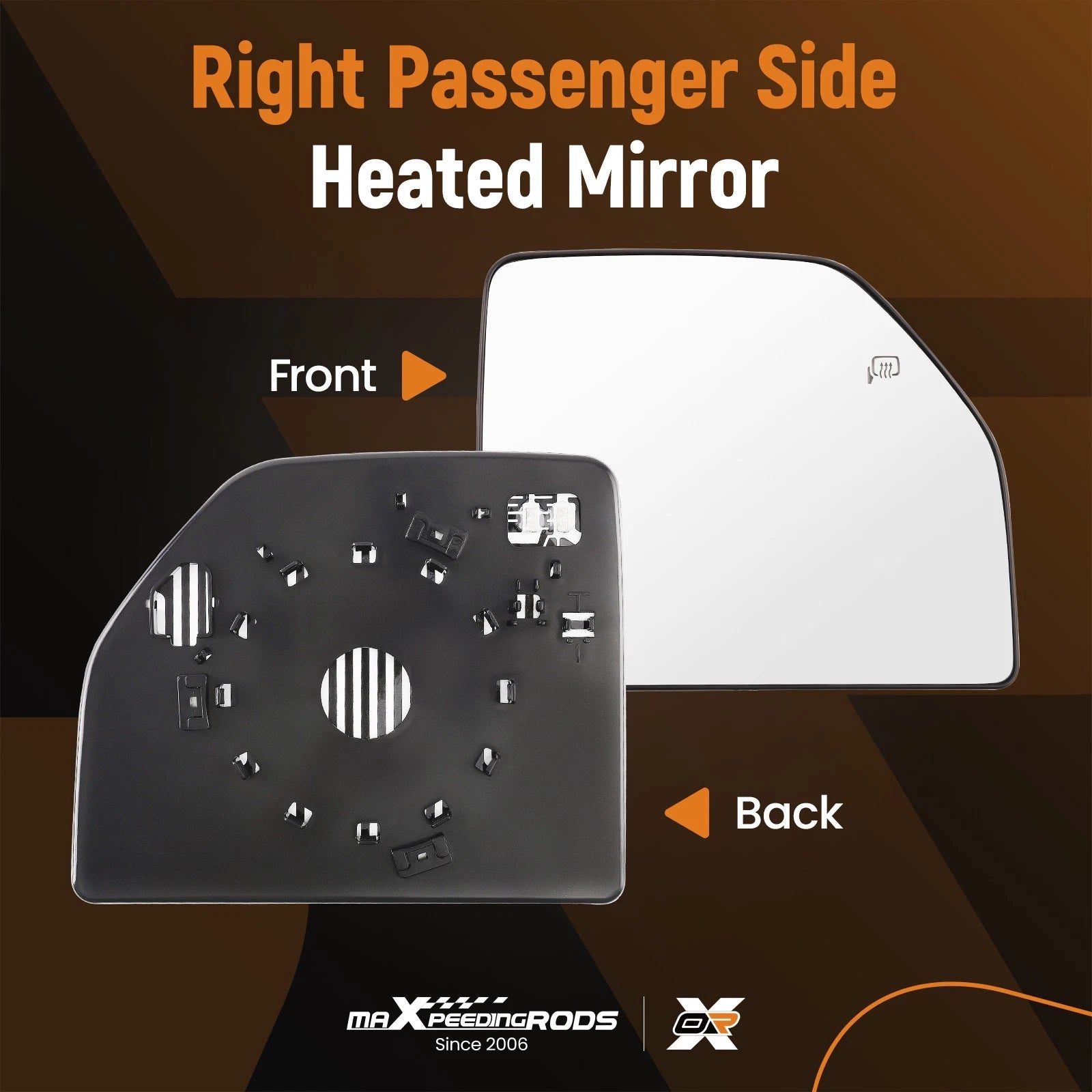 Heated Mirror Glass Upper Passenger Side Right for Ford F250 F350 F450 F550 (2017–2022)
