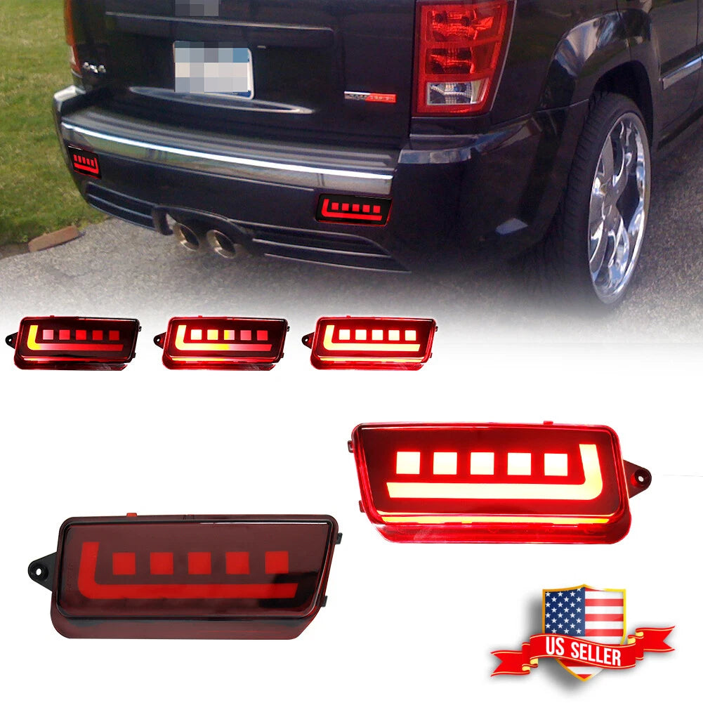2X Red LED Tail Brake Signal Lights for Jeep Grand Cherokee (2005–2010)
