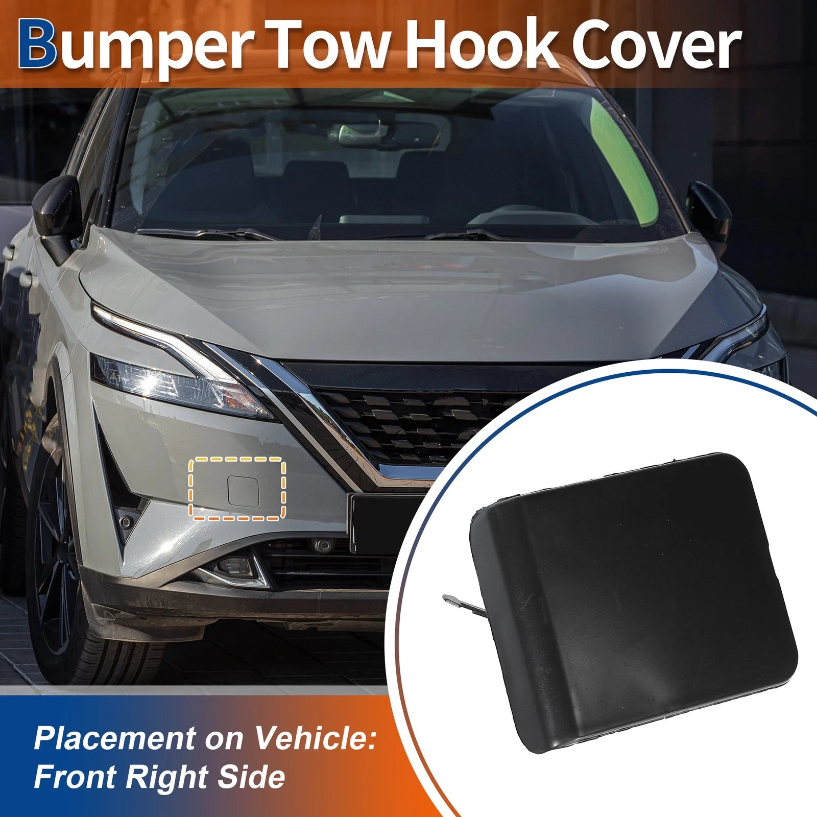 Tow Hook Cap for Nissan Qashqai Dualis (No. 622A0JE20A) Unpainted