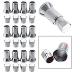 Valve Stem Hex Cap+Sleeve Cover Chrome Car Truck Tire Wheel Tyre