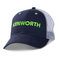 Kenworth Trucker Hat Cap - Navy/White Mesh with Lime Green Embroidery