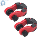 Set of 2 Red D Ring Shackles for Heavy-Duty Use (70000 lbs Break Strength)
