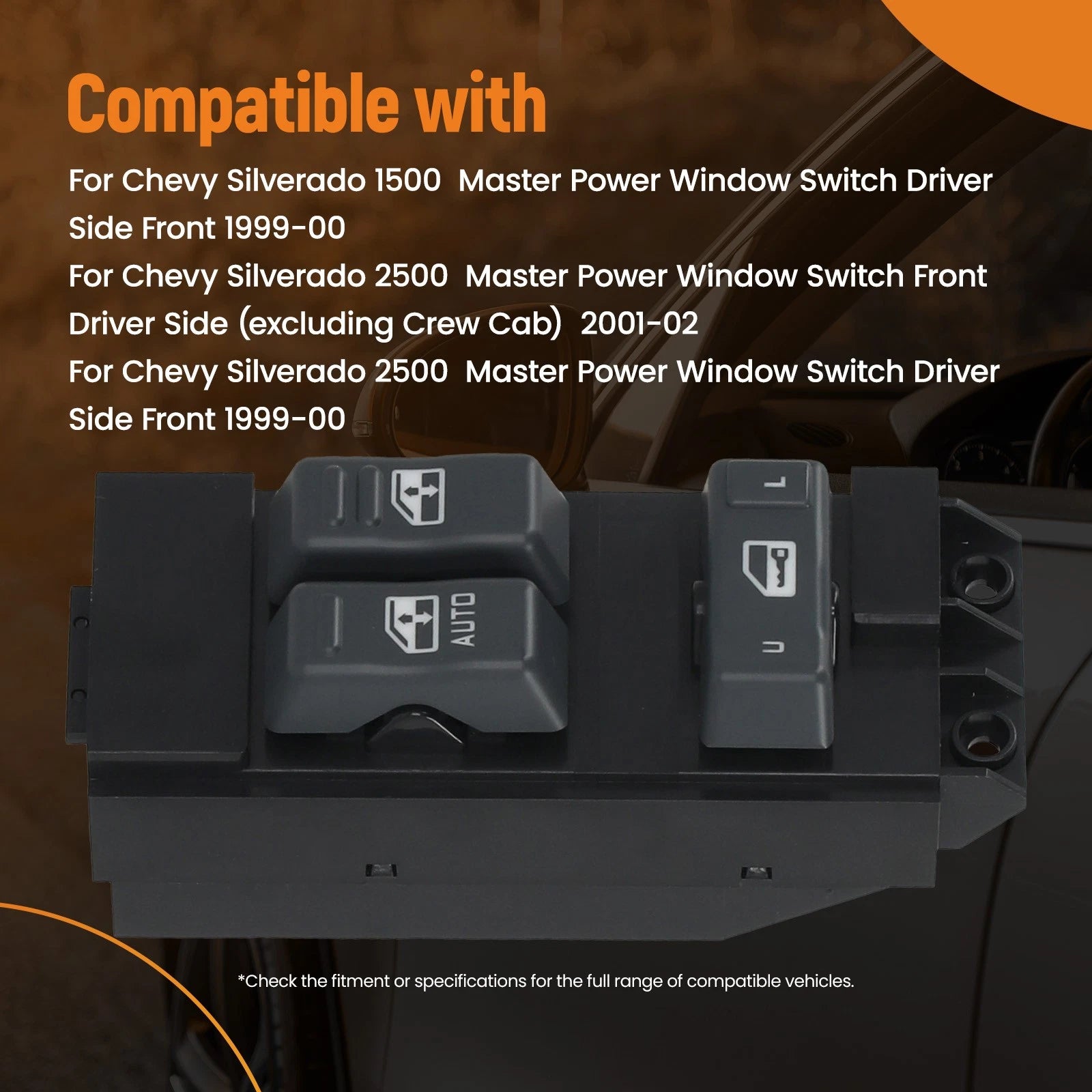 Power Window Switch for Silverado Sierra 1500 2500 3500 (1999–2002) 15047637