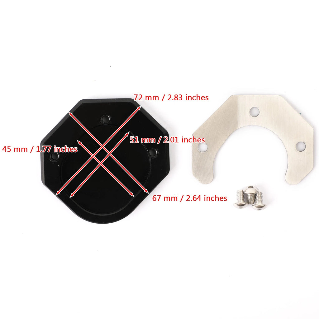 Kickstand Enlarger Plate Pad for Yamaha WR250 R/X, Serow250, Tricker, XT250X (2007–2023)