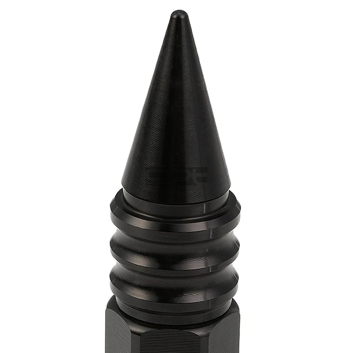 20x M12x1.5 107mm Tall Black Aluminum Spiked Cap Lug Nuts + Adapter