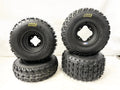 Set of 4 DWT A5 Black Rims & ITP Holeshot XCR Tires for TRX 450R 250R 400