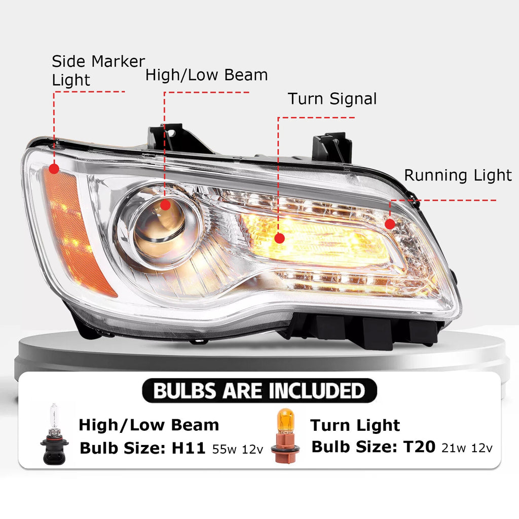 LED DRL Projector Headlight for Chrysler 300 (2011-2023)
