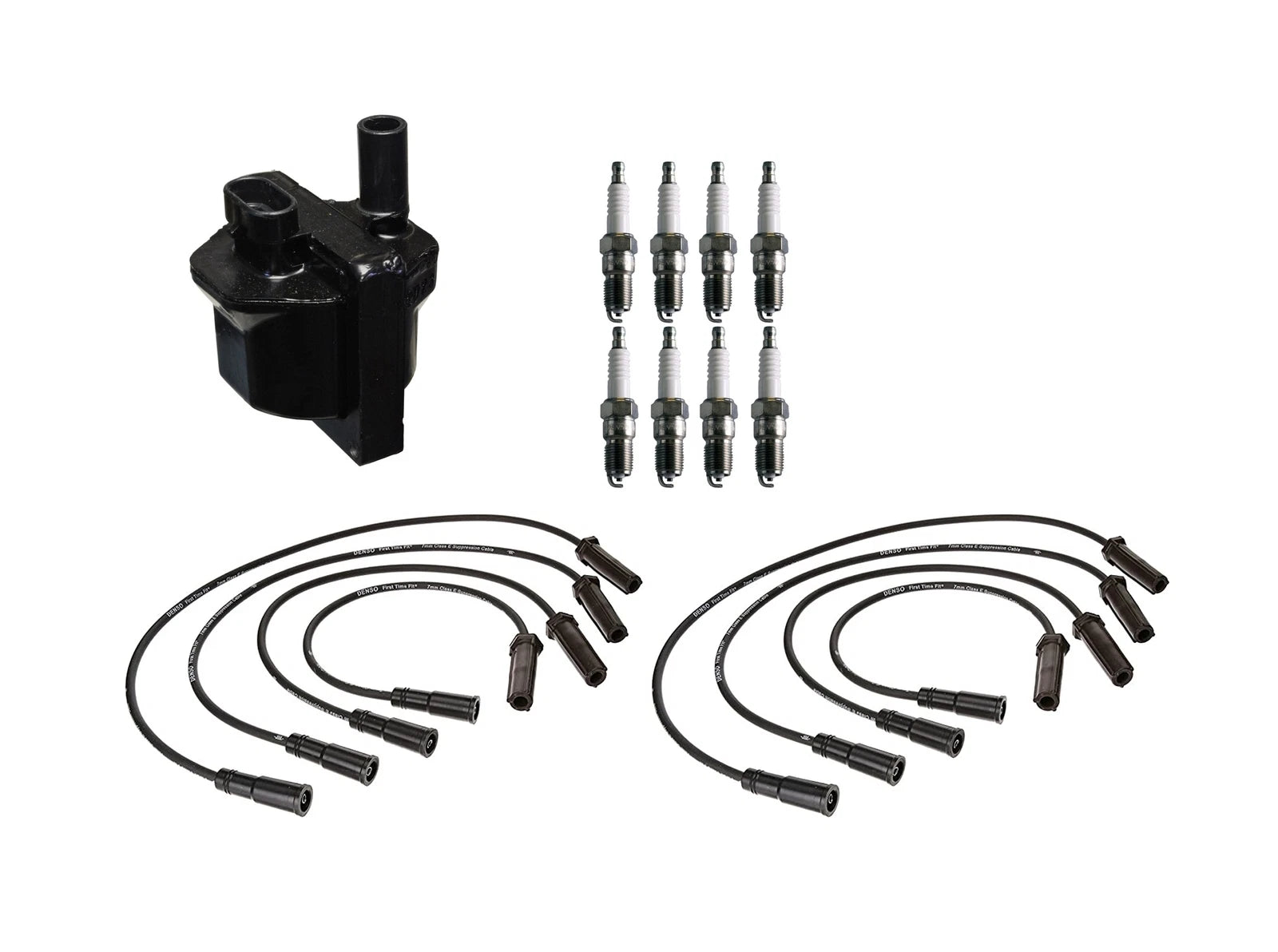 Set of 8 Denso Ignition Coils & Wires for Chevy GMC 7.4 V8