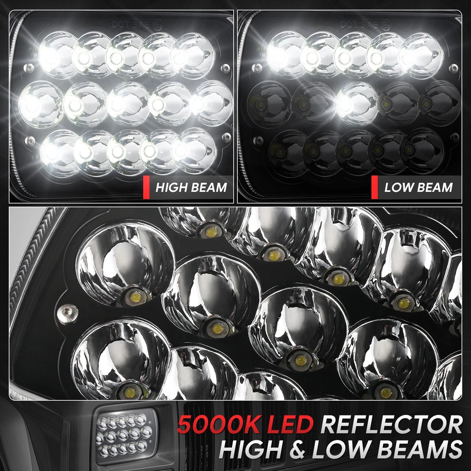 LED Headlight Assembly for Chevrolet Express/Savana 2500/3500 (1984–2020)