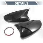 Pair Rearview Mirror Cover Overlay Black Carbon Fiber for Volkswagen Golf (2009–2013)