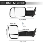 Tow Mirrors for Dodge Ram 1500 (1 Pair, LED Turn Signal Light, Silver Tone)