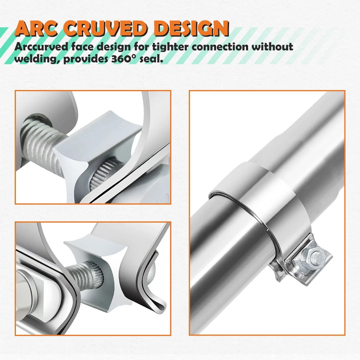 2" ID T409 Stainless Steel Catback Exhaust Pipe Coupler for