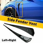 2X Glossy Black ABS Side Fender Vent Covers for Universal Fit (2010–2023)