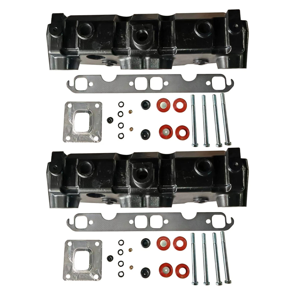 2X Dry Joint Style Manifold with Gasket for Mercruiser V8 (1985-2000)