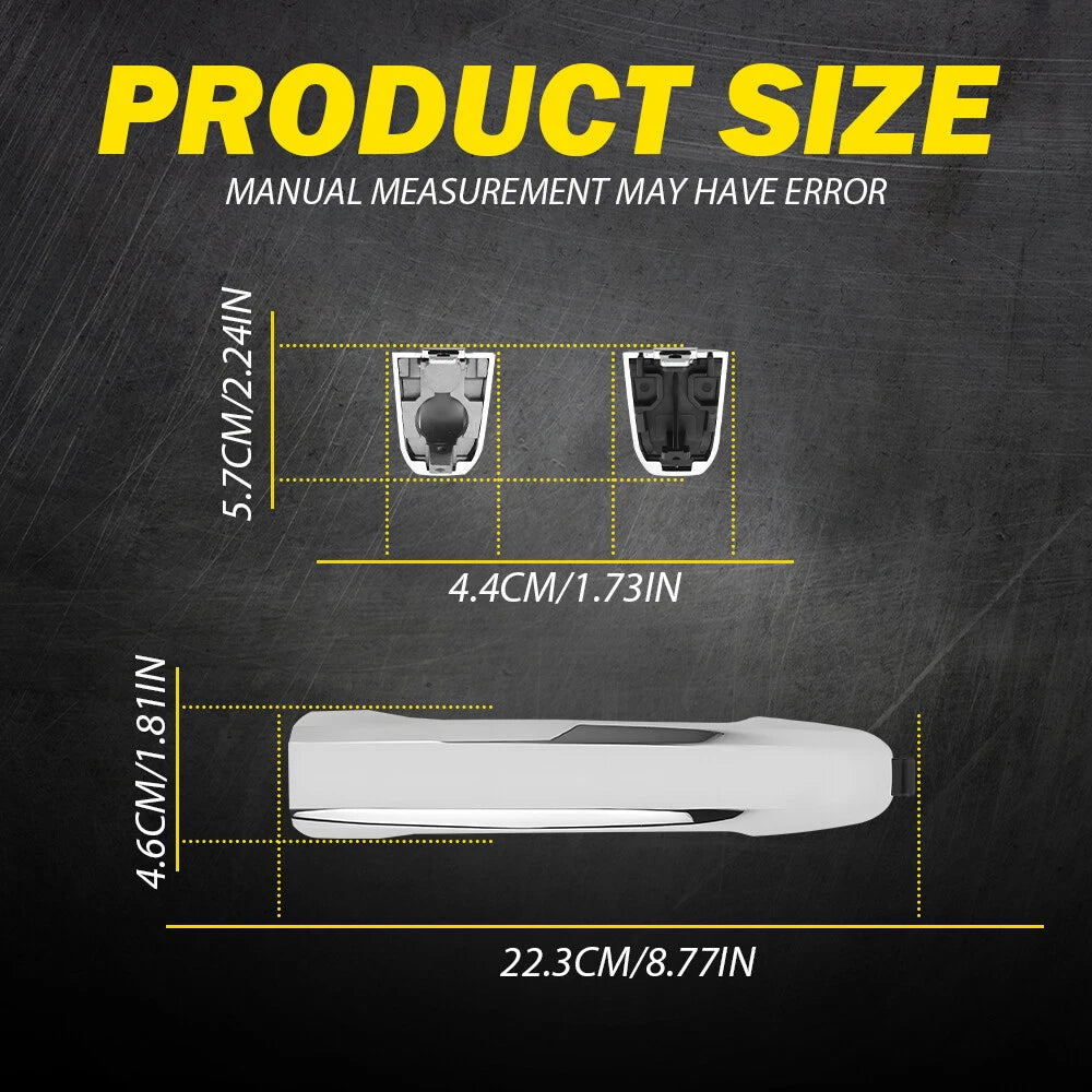 2X Chrome Exterior Door Handle for Chevy Silverado 1500 (2014–2022)