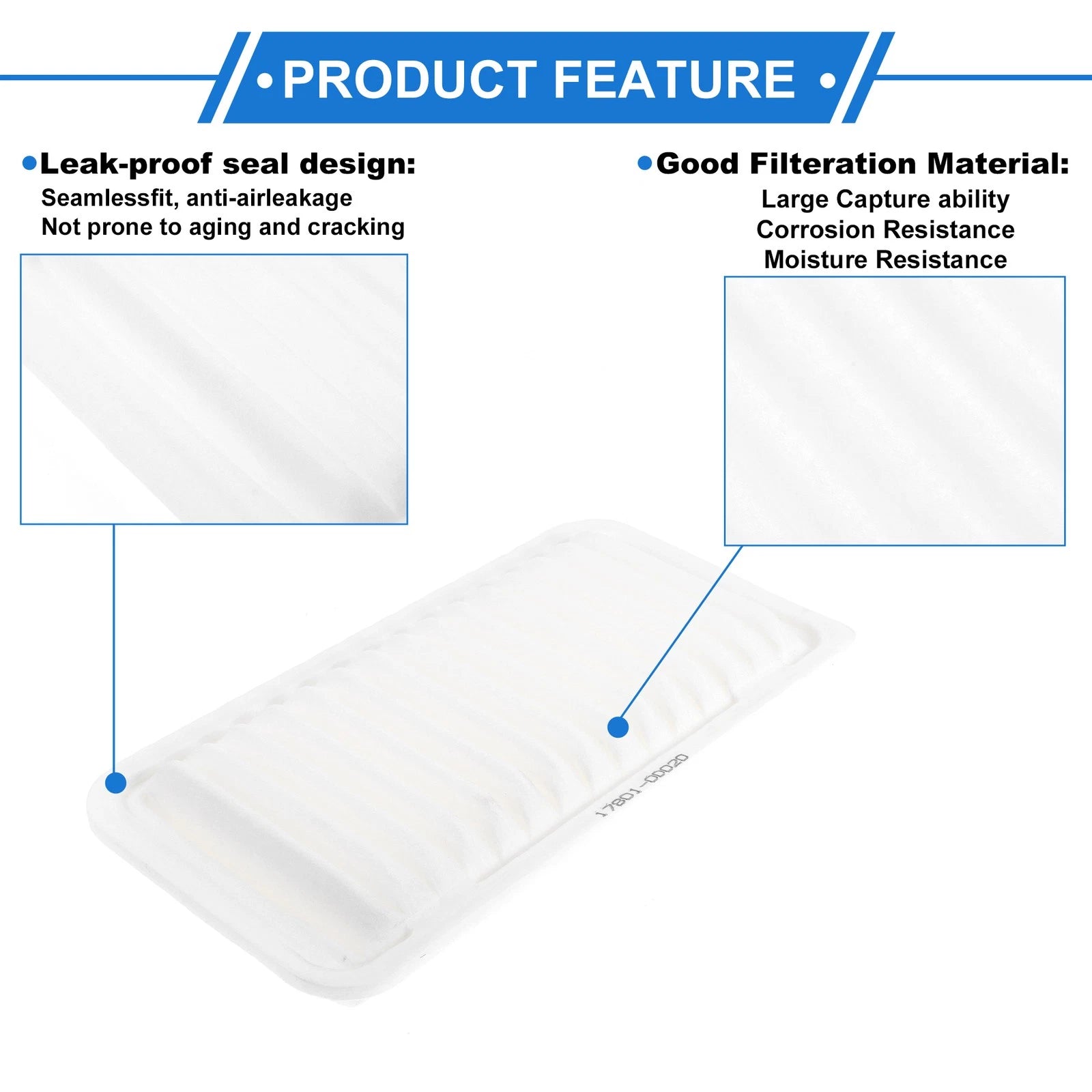 Car Engine Air Filter No. 17801-YZZ02 for Toyota Camry 2.5L L4 (2010–2017)