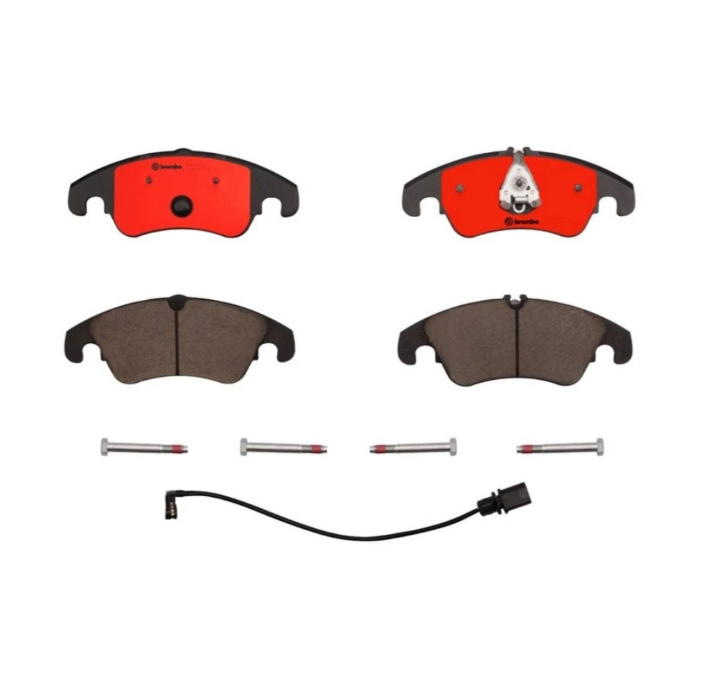 Front Disc Brake Pads Set of 4 Brembo Ceramic Sensor for Audi A4 A5 A6 Q5 S4 S5 (2008–2020)