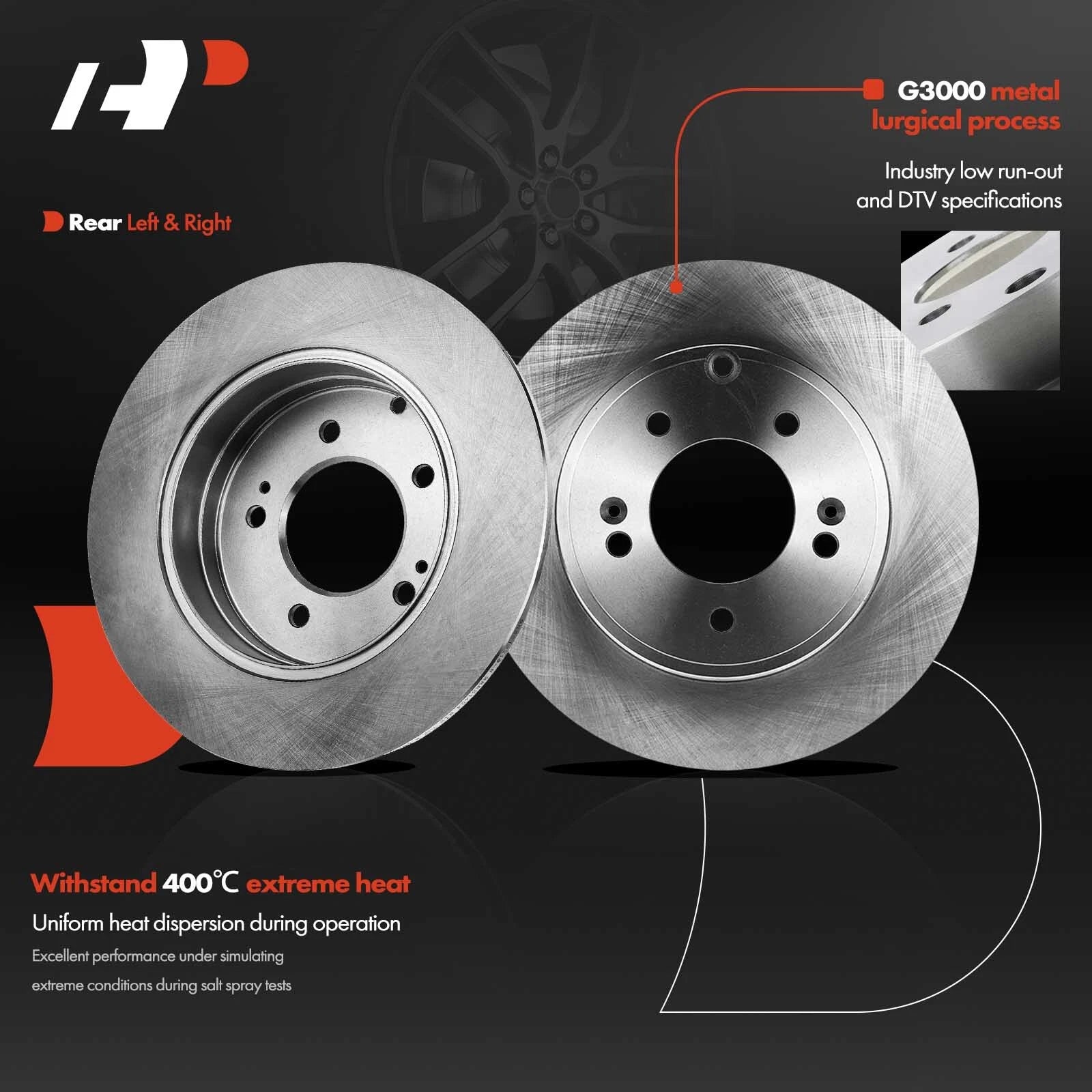 Set of 4 Front & Rear Disc Brake Rotors for Hyundai Sonata (2005–2015)
