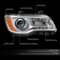 Left Side LED DRL Projector Headlight for Chrysler 300 (2011–2014) Chrome