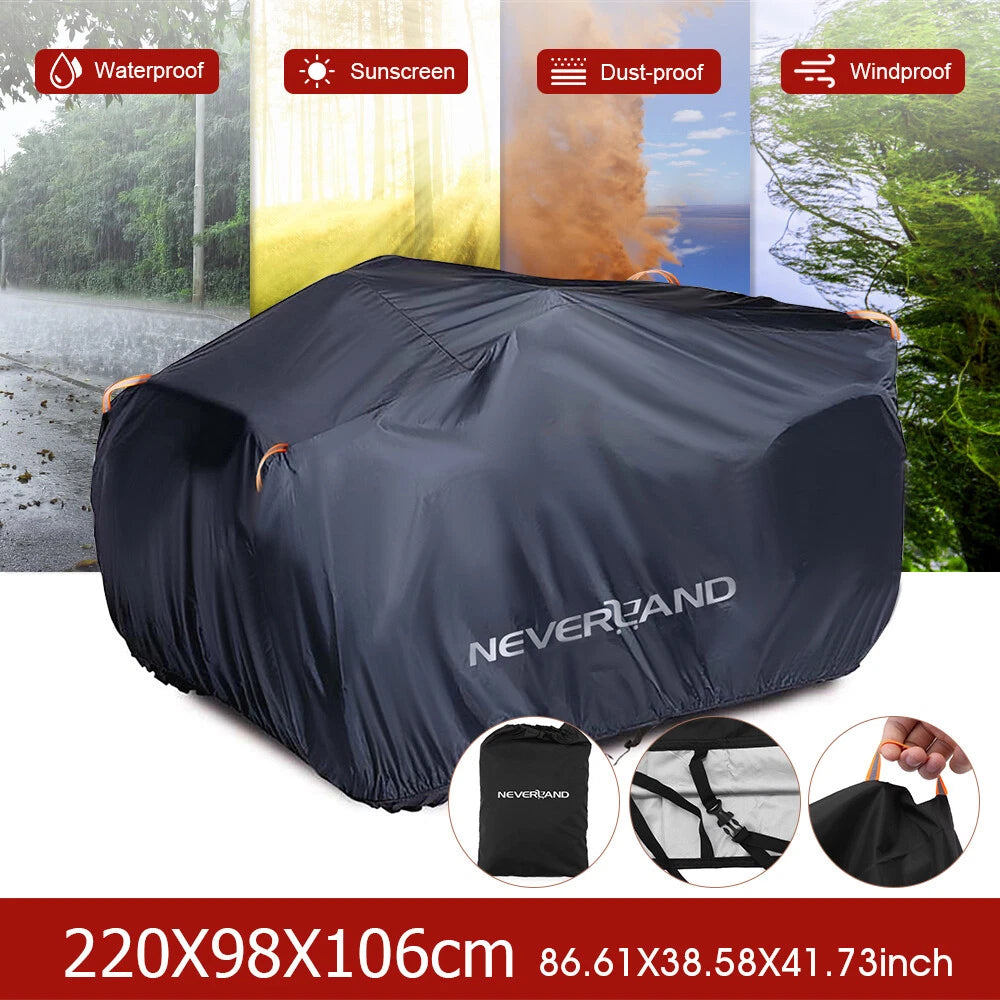 Rain Waterproof Cover for 190T Black Quad Bike ATV ATC (Heavy Duty)
