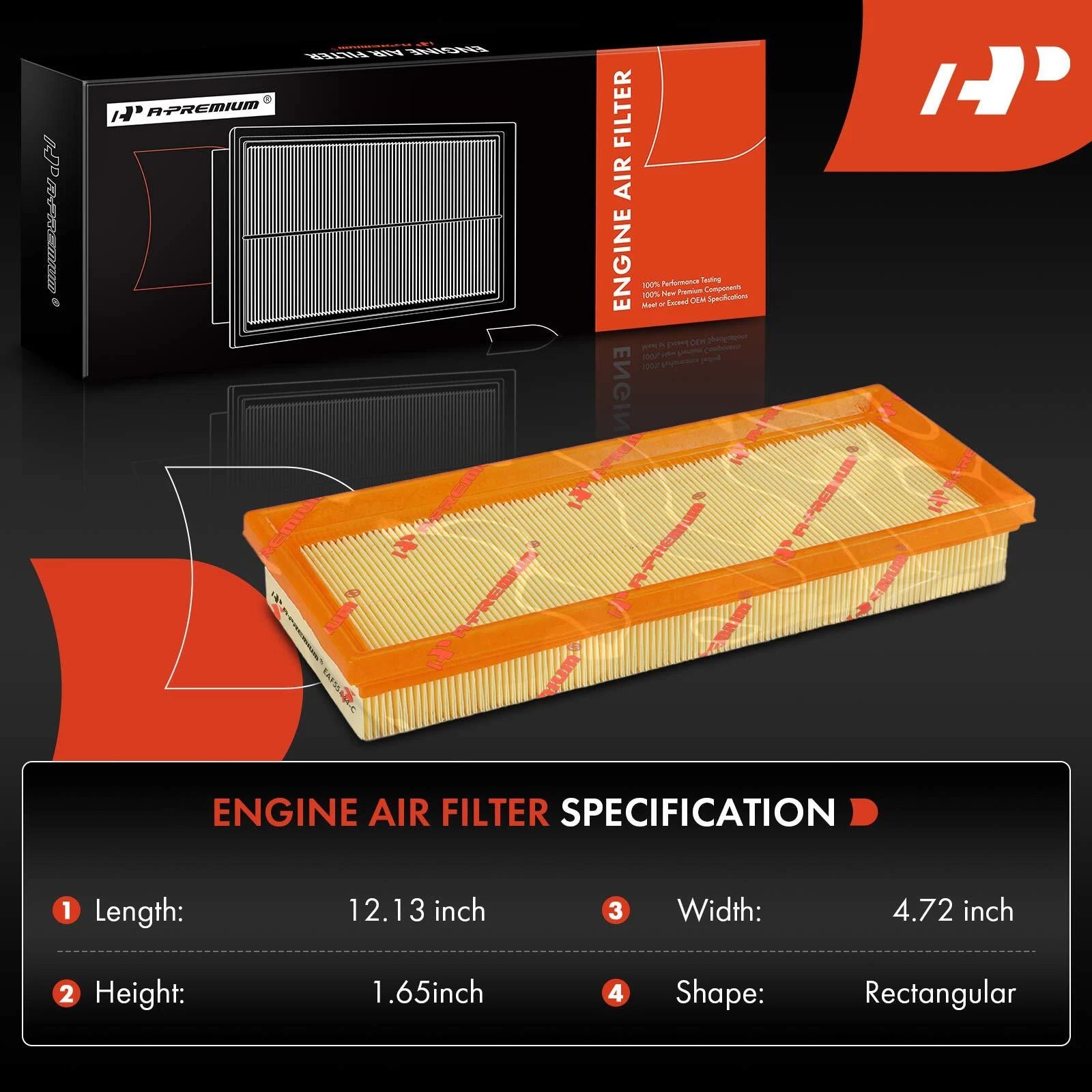 2X Engine Air Filter for Mercedes-Benz C32 SLK32 AMG (2002-2004)