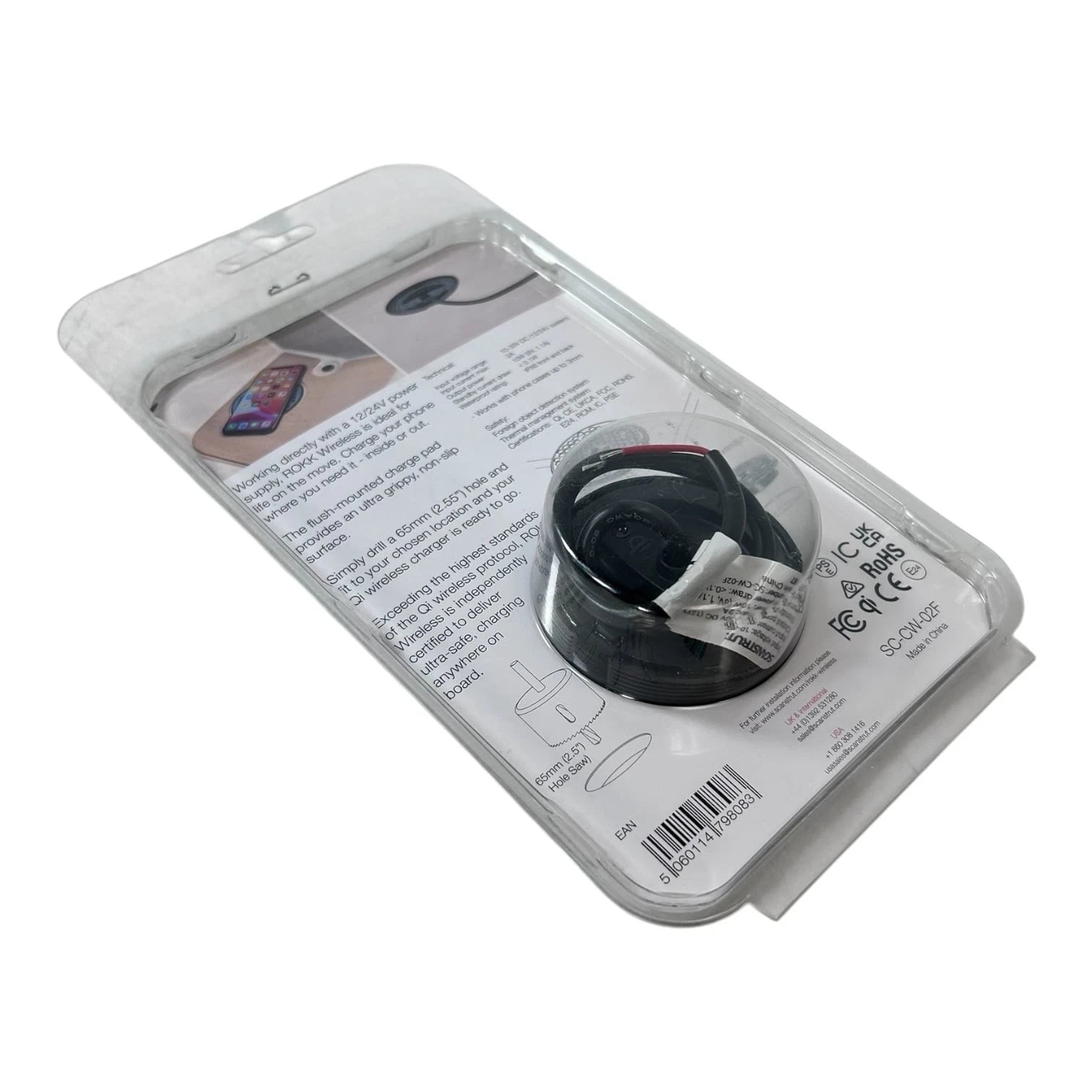 Scanstrut SC-CW-02F Waterproof Surface Mount Wireless Phone Charger for Boats (12/24V)