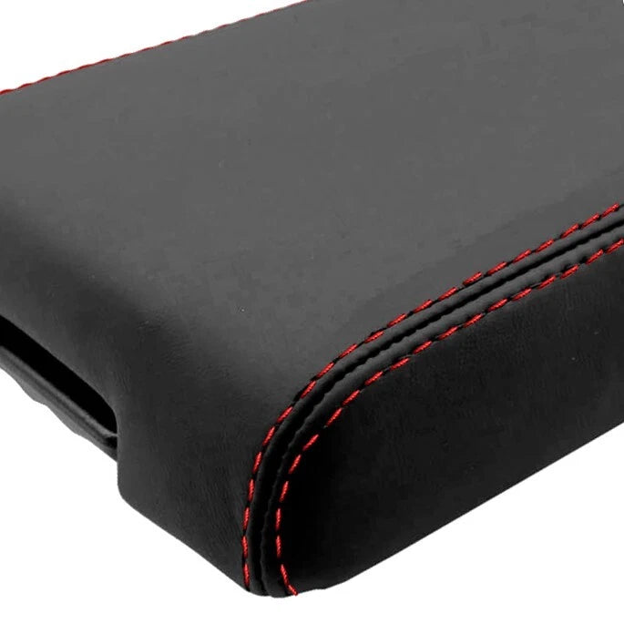 Leather Synthetic Console Armrest Cover for Dodge Nitro (2007–2011) Red Stitch