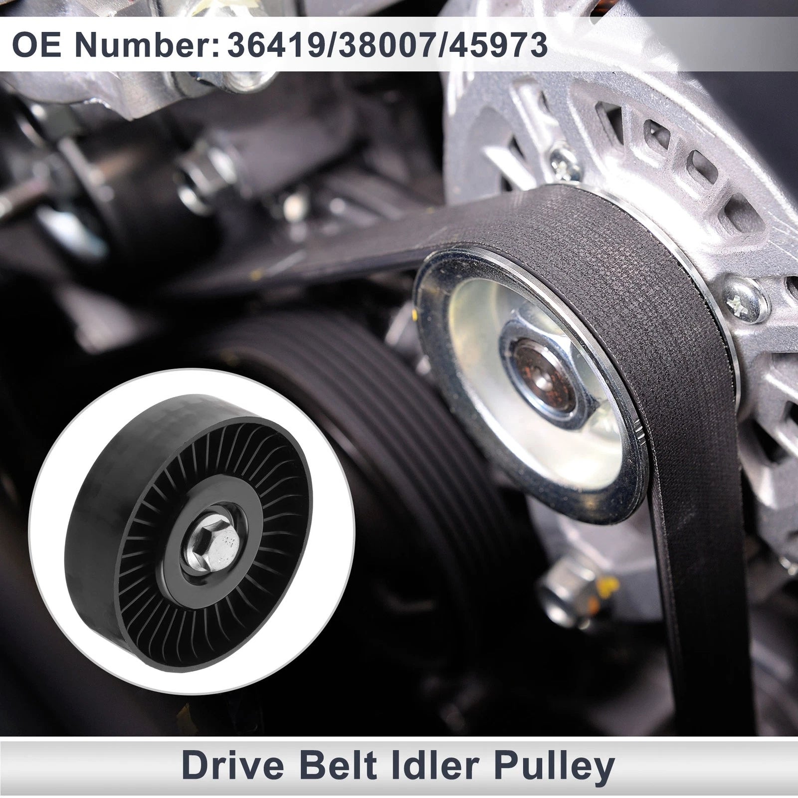 Drive Belt Idler Pulley for Chevrolet C1500 (1990–1991) 36419 Plastic